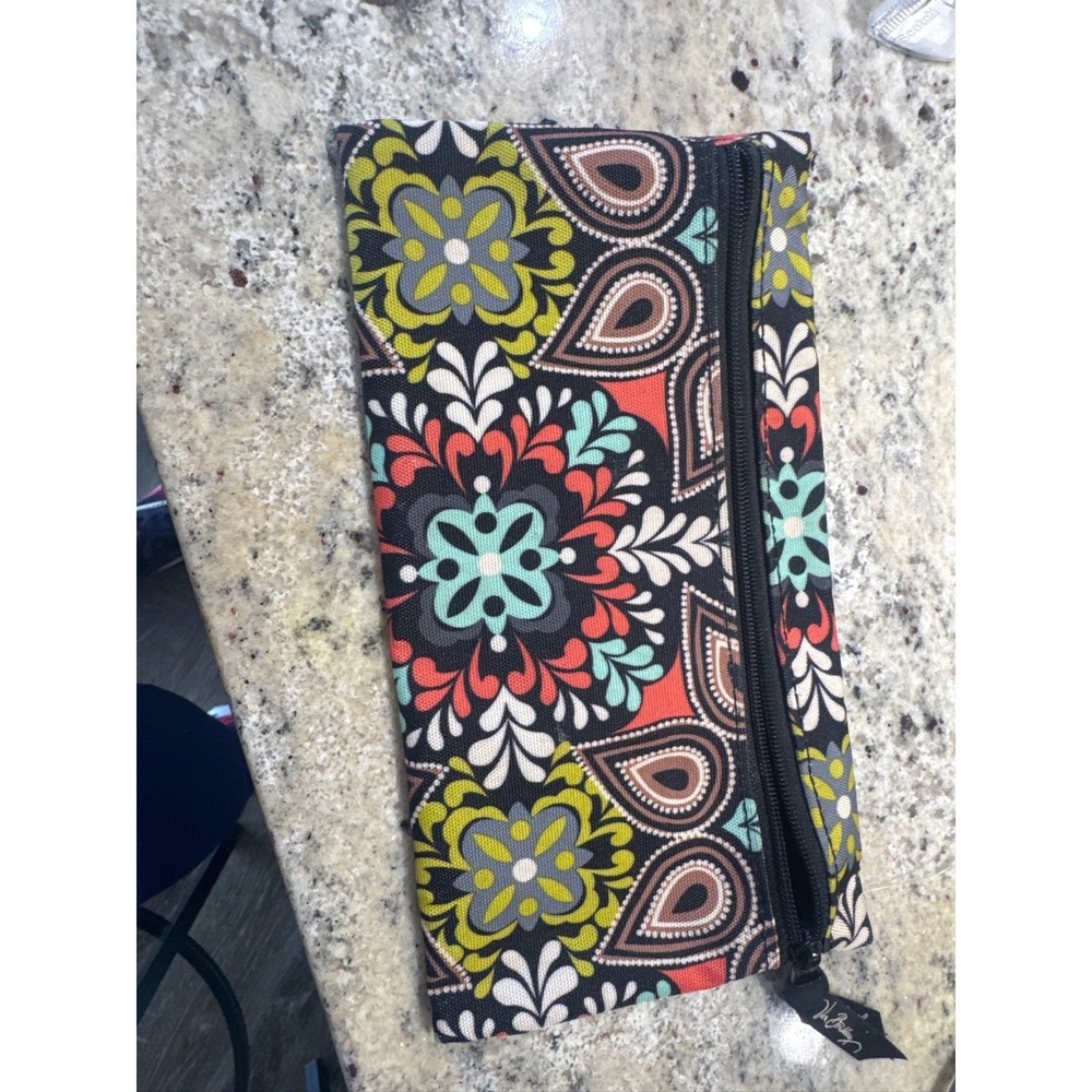 Vera Bradley Floral Quilted Cotton Zip Wallet Clutch Organizer - Picture 4 of 6